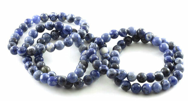 Sodaliet armband, 8 mm kralen - Just Flow - webwinkel met violet glas, edelsteenremedies, edelstenen, sieraden, pendels, orakel