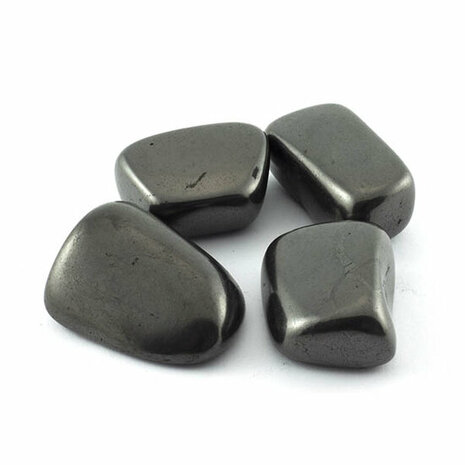 Shungit / Shungite trommelsteen 40-50 gram - Just Flow - webwinkel met violet glas, edelsteenremedies, edelstenen, sieraden, pendels, orakelkaarten, wierook, smudgekruiden en spirituele artikelen in Vlissingen (Zeeland)